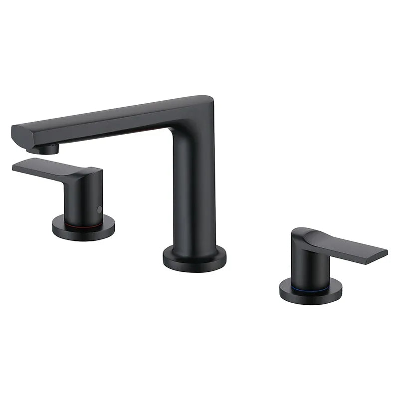 DecorBites™ Brush Gold Widespread Basin Faucet Three Hole Mixer, Hot Cold, 8" Centers
