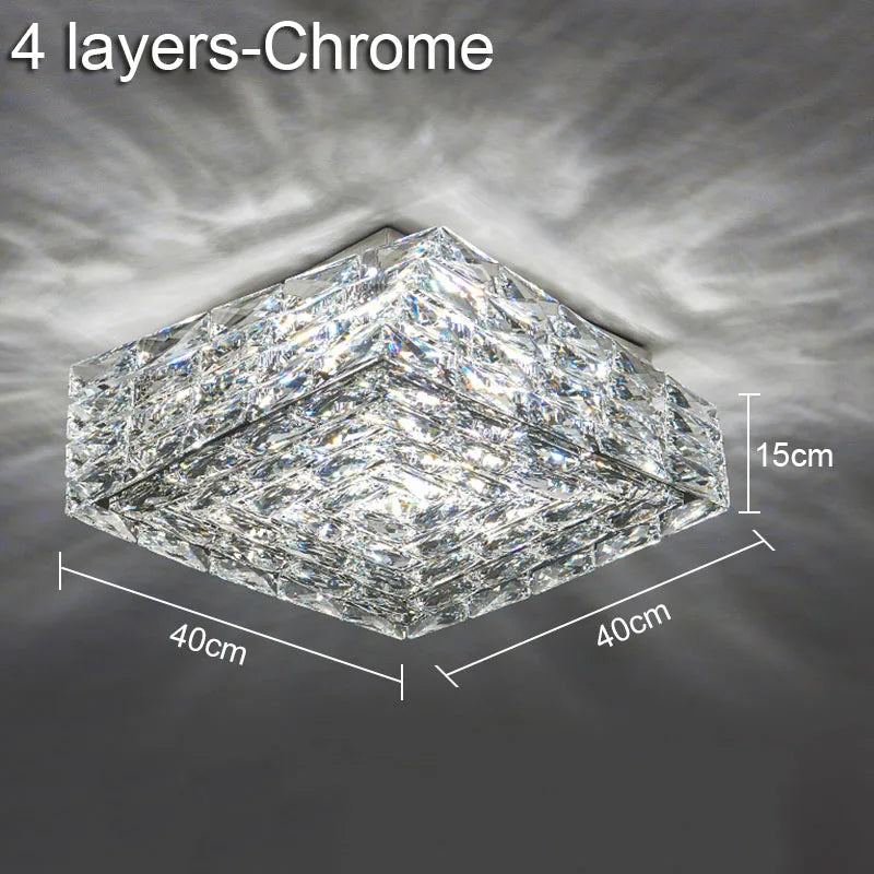 DecorBites™ Crystal Ceiling Lamp: Modern Minimalist Indoor LED Lighting for Living Room, Dining & Bedroom