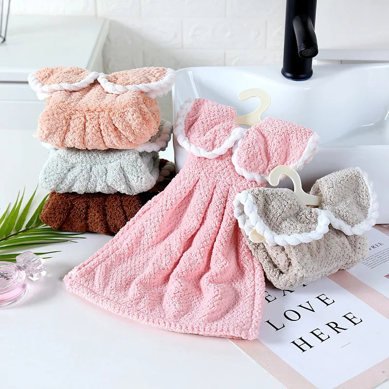 DecorBites™ Kids Microfiber Coral Velvet Hand Towels - Cute & Quick-dry for Children