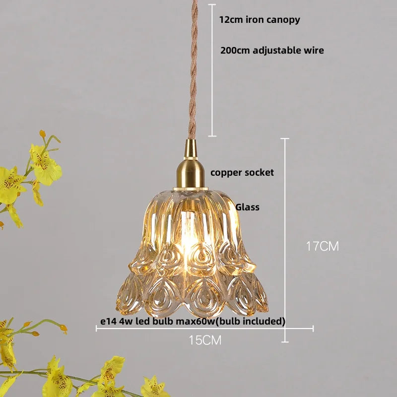 DecorBites™ Brass LED Pendant Light Fixture Clear Glass Nordic Modern Hanging Lamp