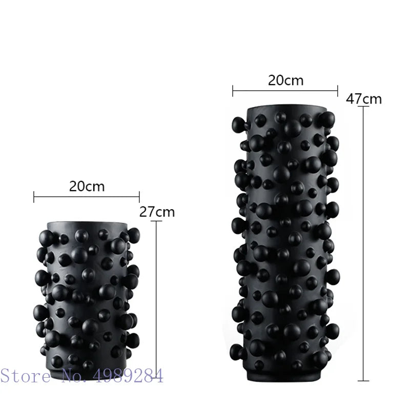 DecorBites™ Black White Abstract Dots Resin Vase Irregular Bumps Home Decoration Organizer