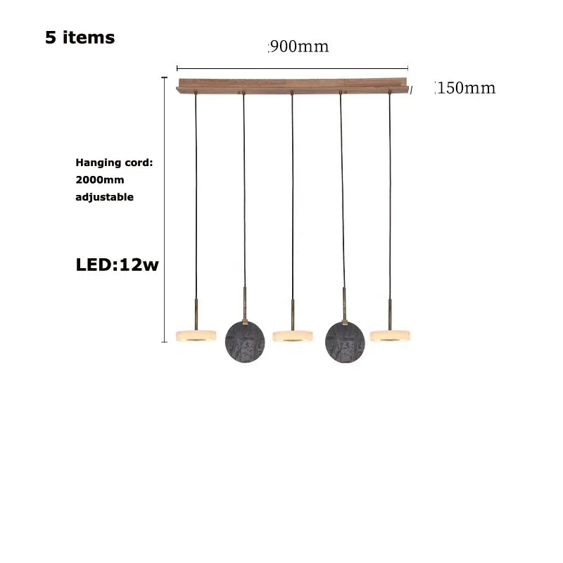 DecorBites™ Burlywood Marble LED Ceiling Chandelier for Living Room