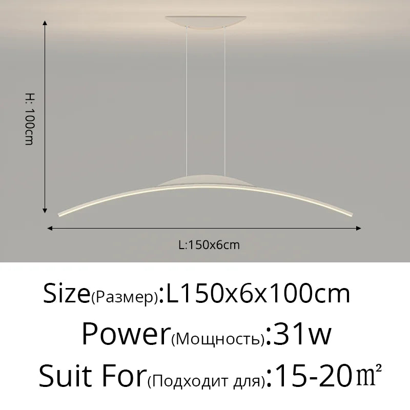 DecorBites™ LED Ceiling Pendant Lamp: Minimalist Chandelier, Height Adjustable, Home Decor Solution