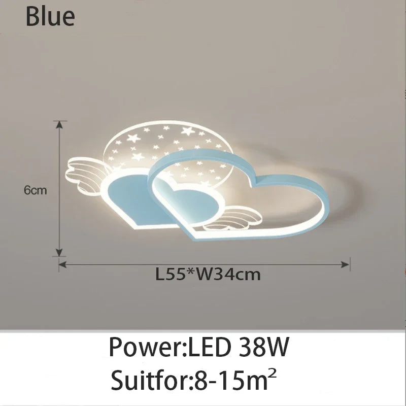 DecorBites™ Children's Love LED Chandelier: Kids Room Bedroom Lighting Fixture