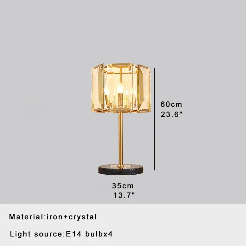 DecorBites™ Crystal Bar Table Lamp Luxury Dimmable 2700K Desk Light Elegant Home Decor