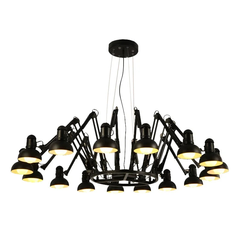 DecorBites™ Industrial LED Pendant Light Spider Iron Hanging Chandelier Fixtures
