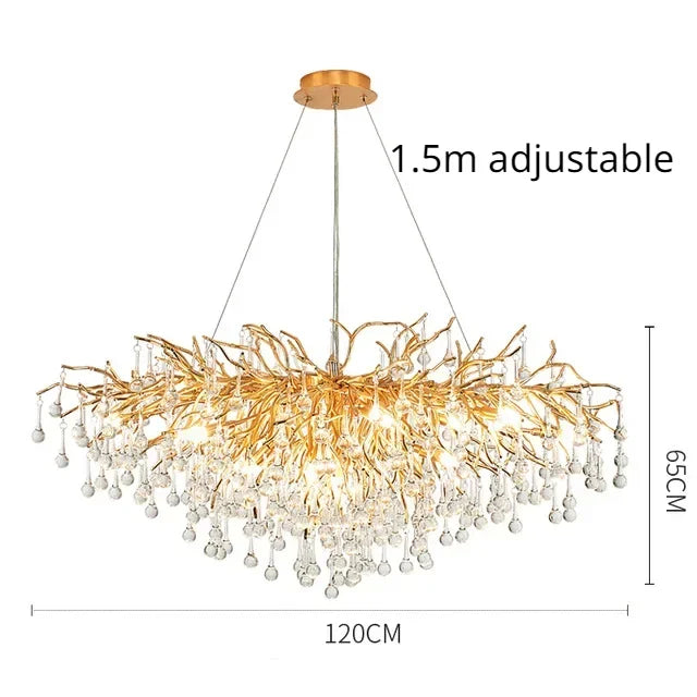 DecorBites™ Gloss Light Luxury Crystal Ceiling Chandelier for Living Room & Dining Room
