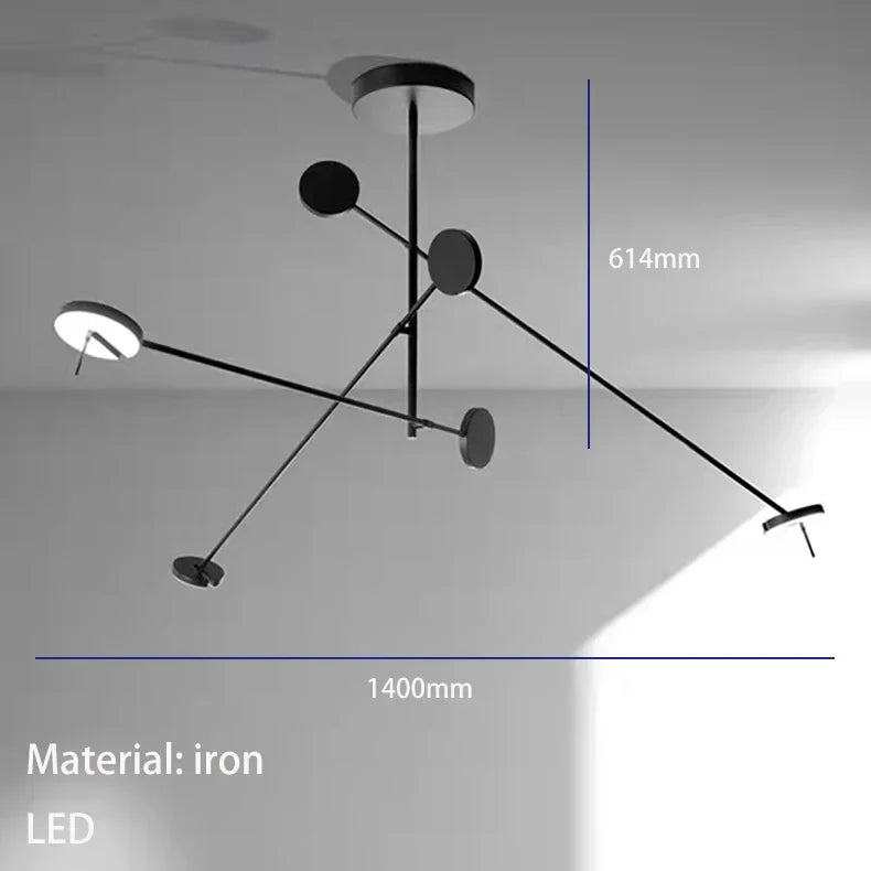 DecorBites™ Black Metal LED Pendant Light: Minimalist Living Room Fixture