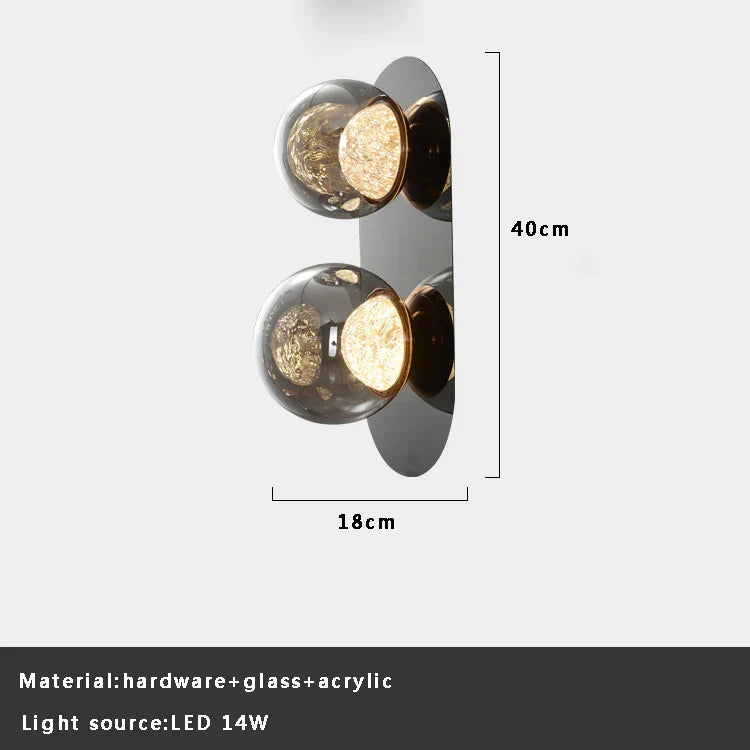 DecorBites™ Glass Ball Sconce Lamps Round Wall Decor Lights for Luxurious Room & Aisle