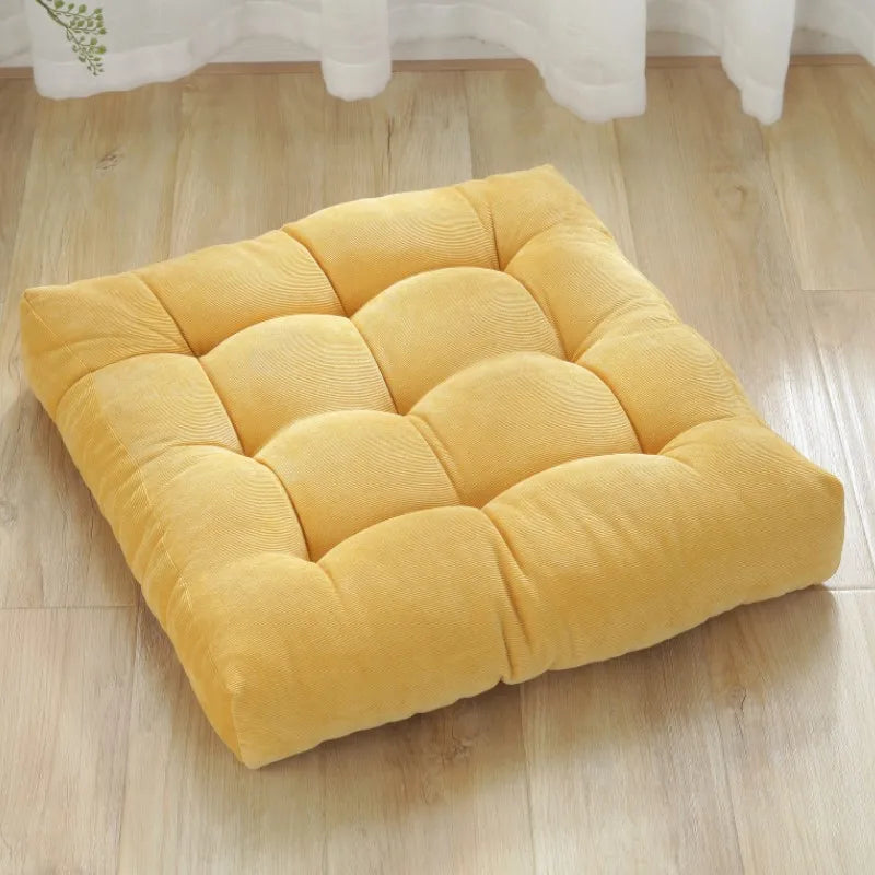 DecorBites™ Corduroy Floor Seat Cushion Pad for Adults – Large, Soft Square Pouf for Comfort