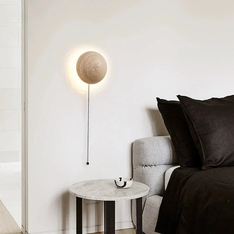 DecorBites™ Cave Stone Yellow Wall Lamp for Bedroom Ambiance - Nordic Style Lighting