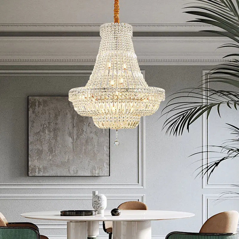 DecorBites™ Gold/Chrome K9 Crystal Chandelier for Elegant Home Décor