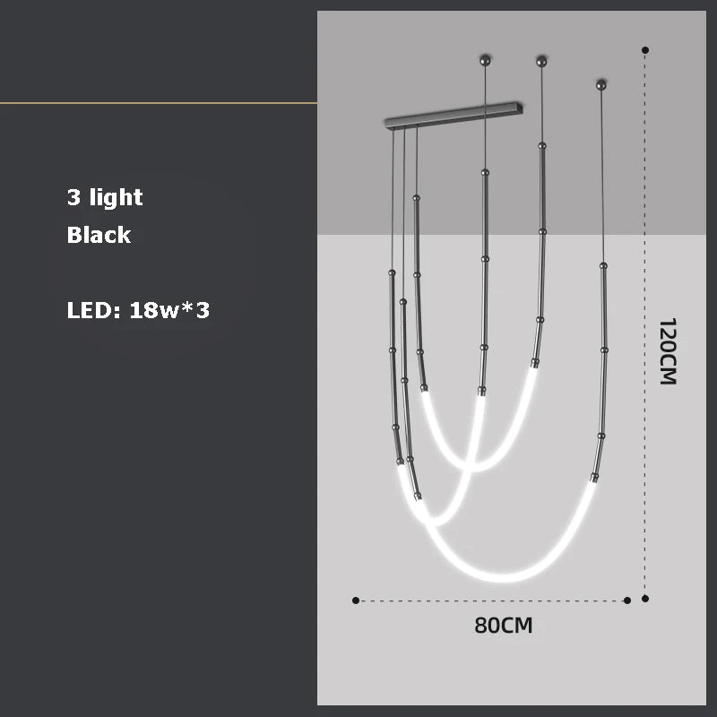 DecorBites™ Art Deco Gold Black LED Designer Pendant Light for Dinning Room