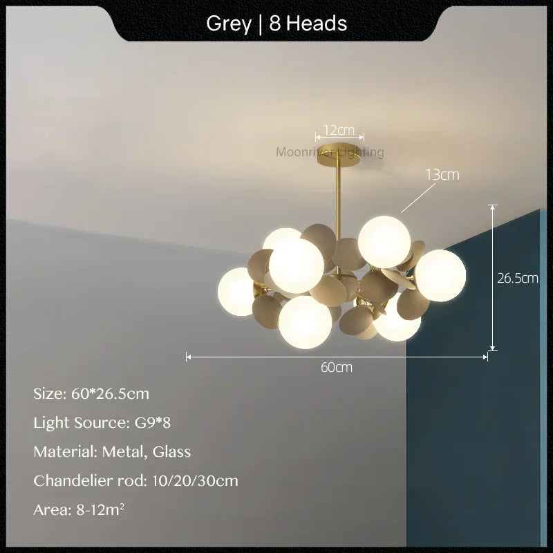 DecorBites™ Glass Hanging Ceiling Lamp for Kids Room, Living Room, Bedroom - Modern Chandelier & Home Decor