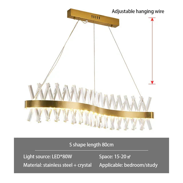 DecorBites™ Crystal Chandelier: Luxury LED Pendant Lighting for Hotel, Lobby, Living Room