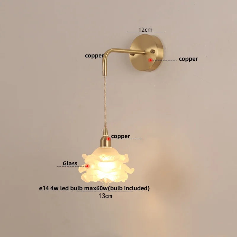 DecorBites™ LED Glass Wall Lamp Modern Bedroom Coffee Vanity Light Fixtures