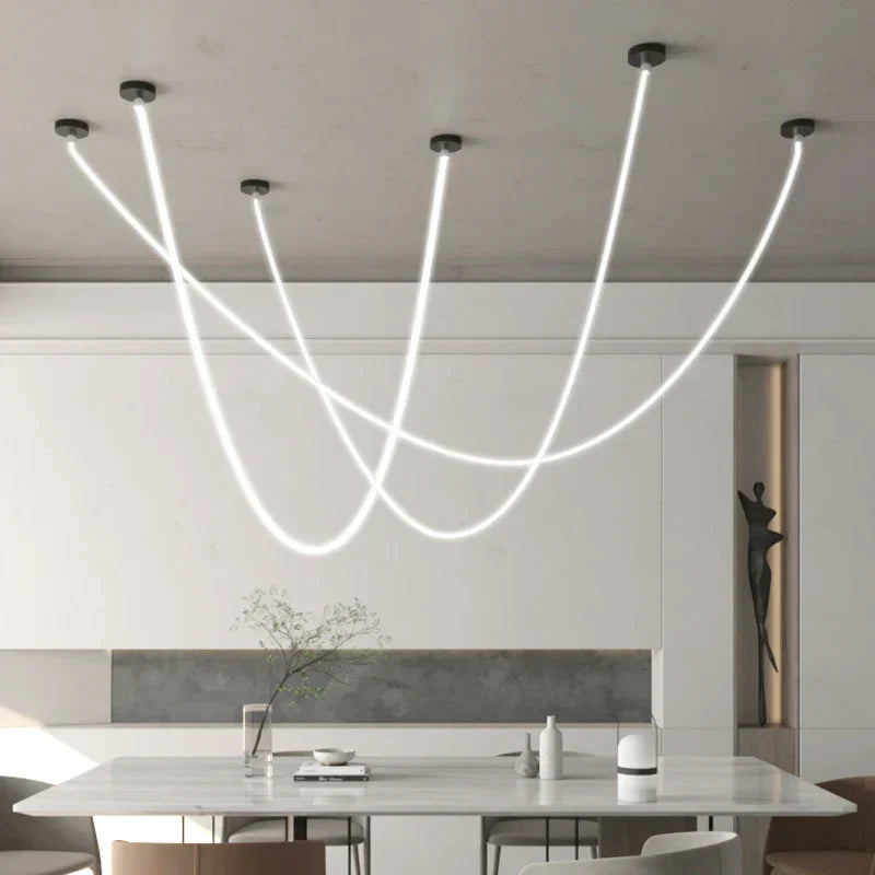 DecorBites™ LED Chandelier: 360-degree Silicone Pendant Light for Home, Restaurant, Office, Hotel
