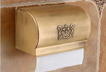 DecorBites™ Antique Bathroom Shelf Towel Rack Set with Bath Hardware & Toilet Brush Holder
