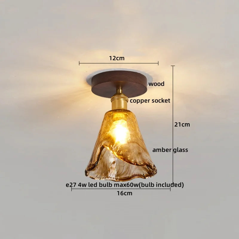 DecorBites™ Brass Glass Ceiling Lamp Modern LED Light Fixture - Elegant Home Decor