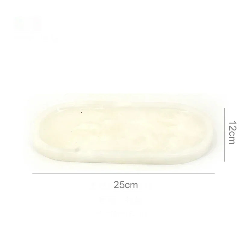 DecorBites™ Calacatta Marble Vanity Tray for Perfume Candles Jewelry Luxury Home Decor