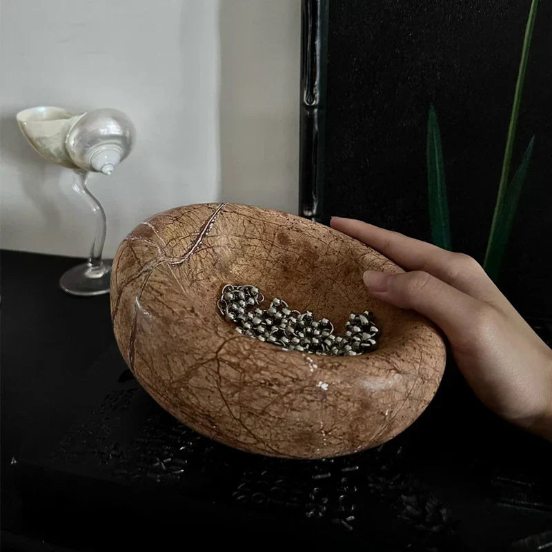 DecorBites™ Bird's Nest Marble Bowl for Jewelry Storage and Home Decor