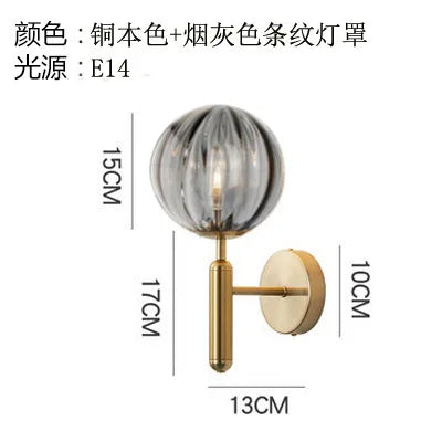 DecorBites™ Glass Ball LED Wall Lamp Modern Bedroom Beside Light Fixture