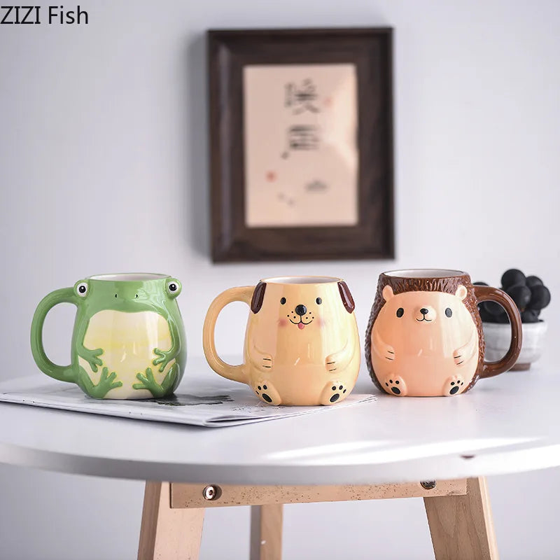DecorBites™ Cute Cartoon Animal Ceramic Mug Kids Breakfast Cup Christmas Gift