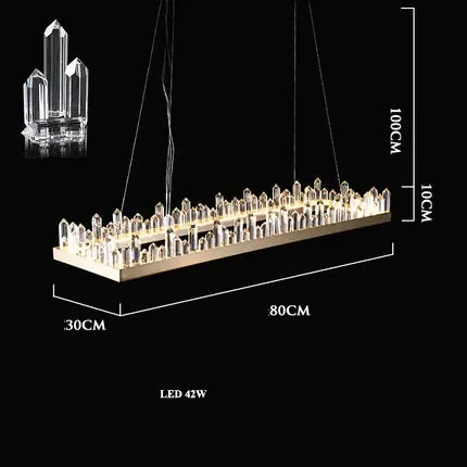 DecorBites™ Arrow Crystal LED Chandelier: Modern Living Room Dining Table Bedroom Home Light