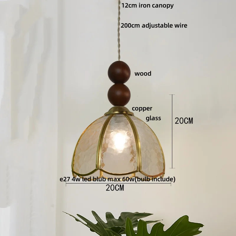 DecorBites™ Blue Glass LED Pendant Light: Modern Nordic Tiffany Hanging Lamp for Bedroom & Dining Room