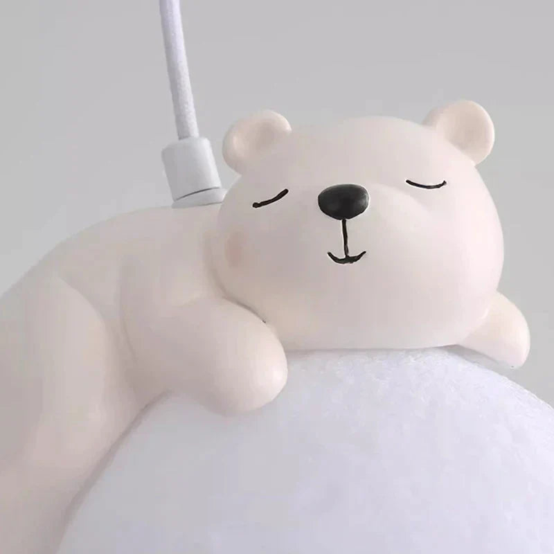 DecorBites™ Animal Resin Pendant Lamps: Bear Rabbit Dog Sheep Bunny Chandelier for Children's Room