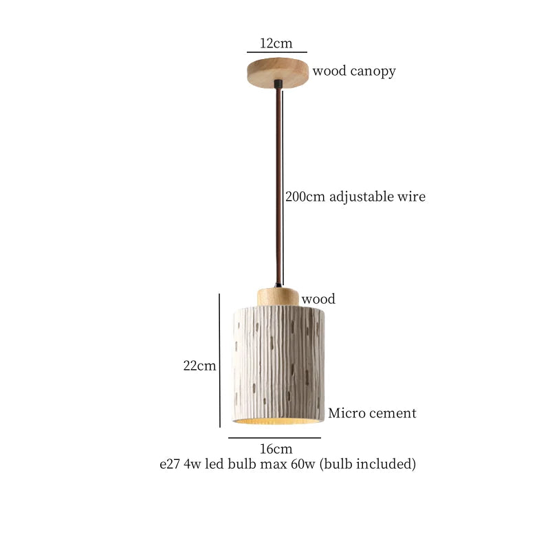 DecorBites™ Bud Micro Cement LED Pendant Lamps: Modern Nordic Hanging Light for Home Decor