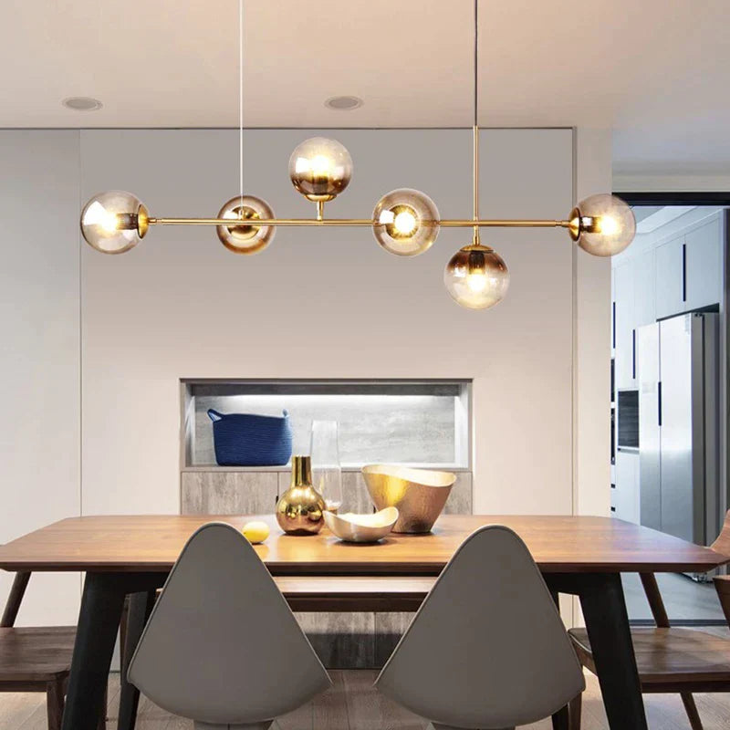 DecorBites™ Glass Ball Chandelier LED Pendant Light for Modern Kitchen, Bar, and Loft