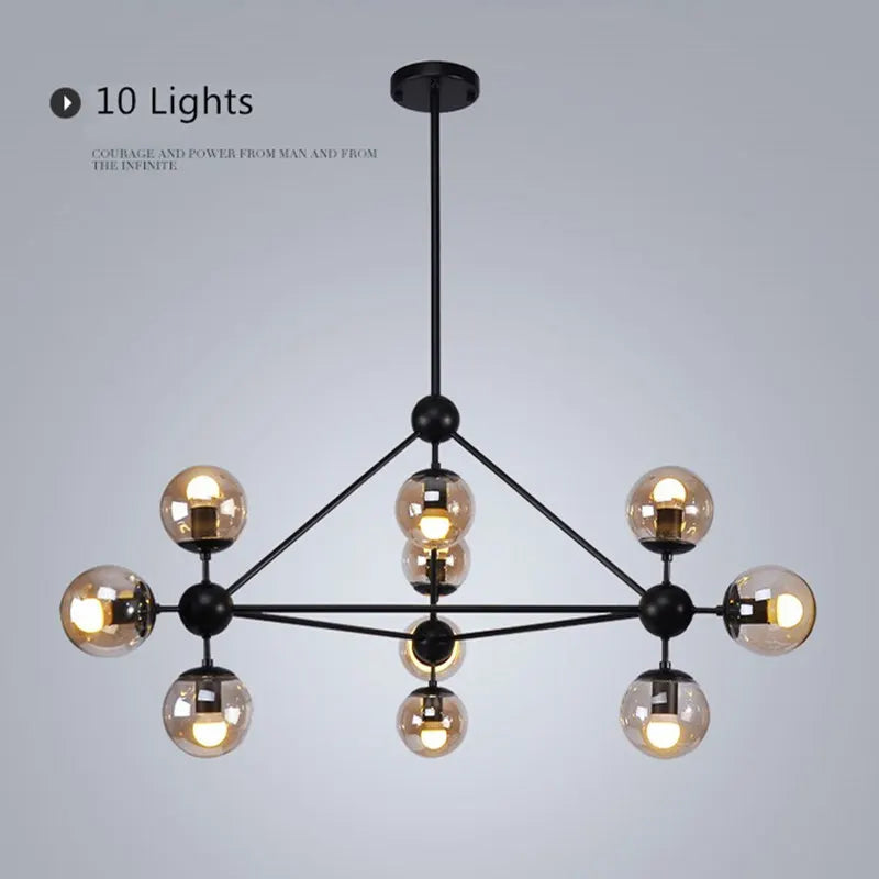 DecorBites™ Glass Bean Industrial Pendant Light for Living Room Bedroom Loft