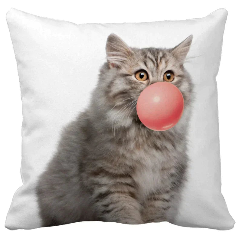 DecorBites™ Bubble Black Cats Cat Pillow Cases Sofa Home Decor Custom Cushion Cover