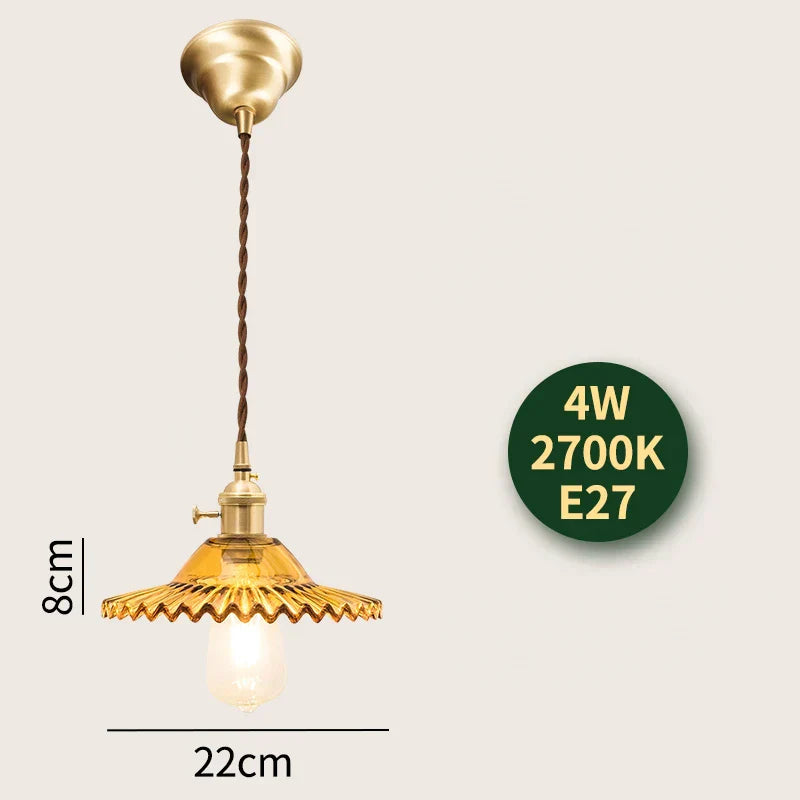 DecorBites™ Glass Lamp LED Pendant Light Fixture with Copper Socket for Nordic Modern Home Decor