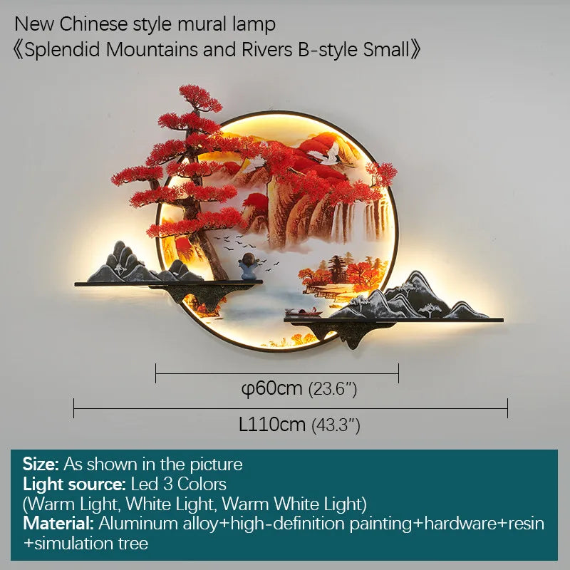 DecorBites™ LED Pine Landscape Wall Light for Home Decor