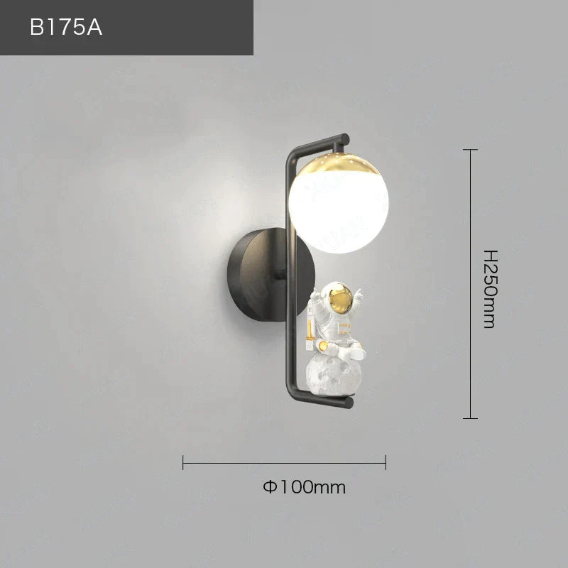 DecorBites™ Kids Astronaut Wall Lamp: Modern Space Theme Bedroom Light Fixture