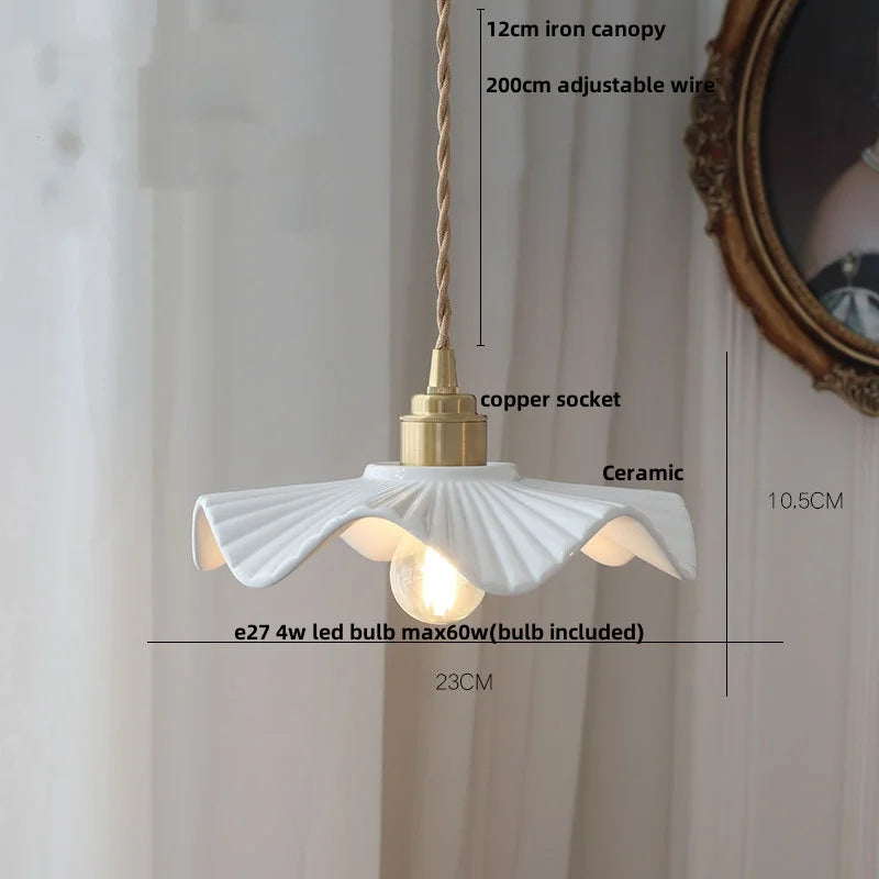 DecorBites™ Ceramic LED Pendant Light Fixture for Home Decor Minimalism Hanging Lamp