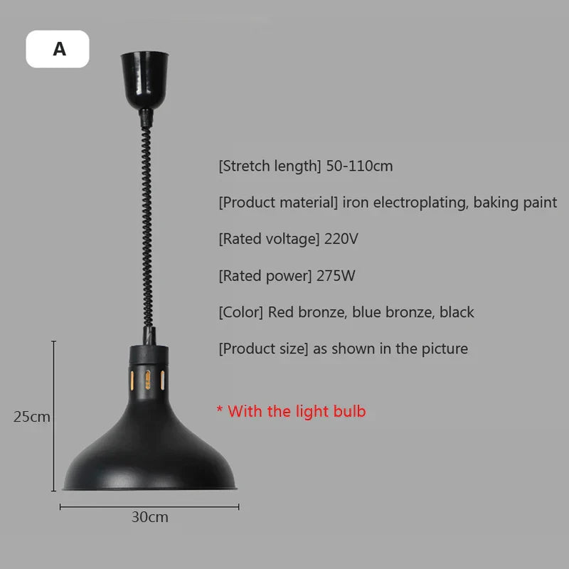 DecorBites™ 275W Electric Food Heat Preservation Lamp for Kitchen Restaurant Buffet