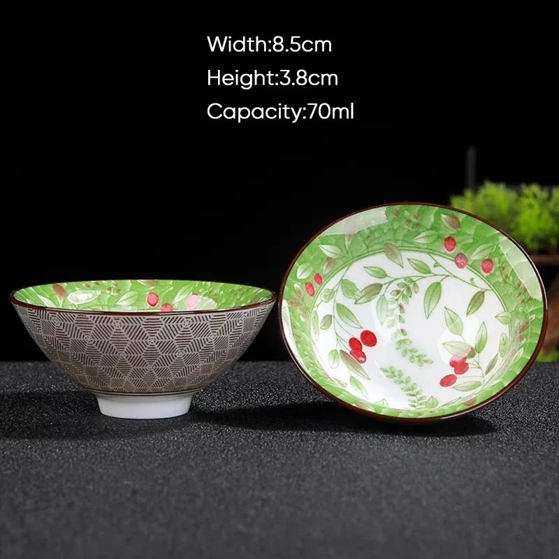 DecorBites™ Blue & White Ceramic Kung Fu Tea Cup - Japanese Style Porcelain Sake Cups