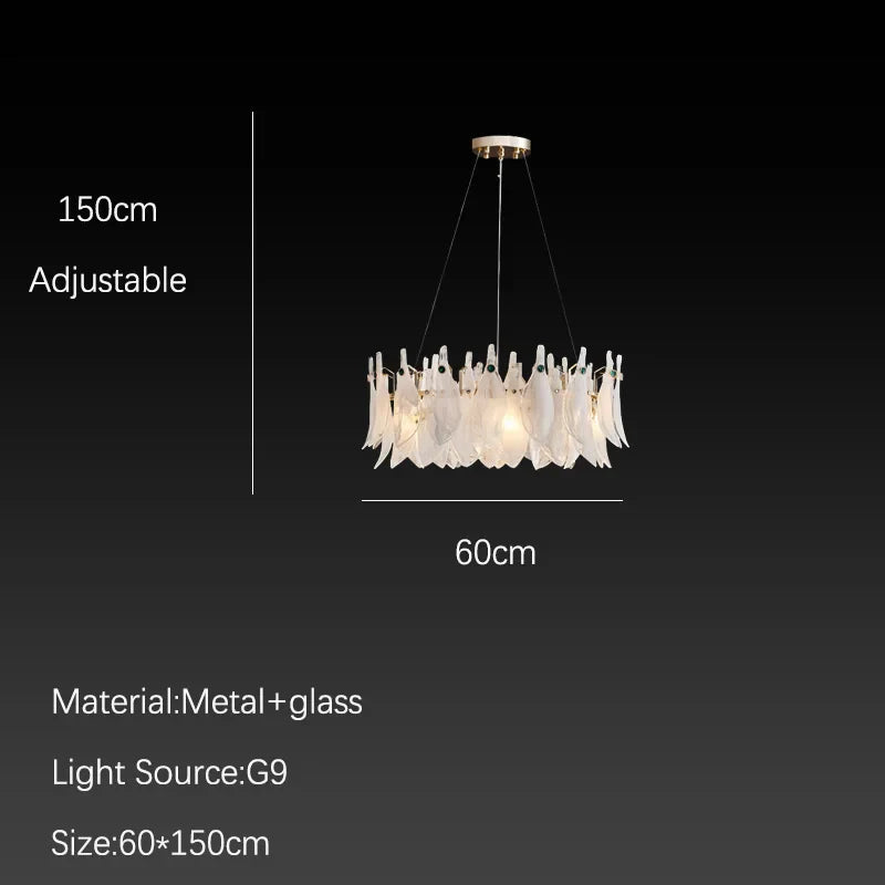 DecorBites™ Cloud Mist Glass Chandelier with G9 Light Source - Luxury Home Decoration