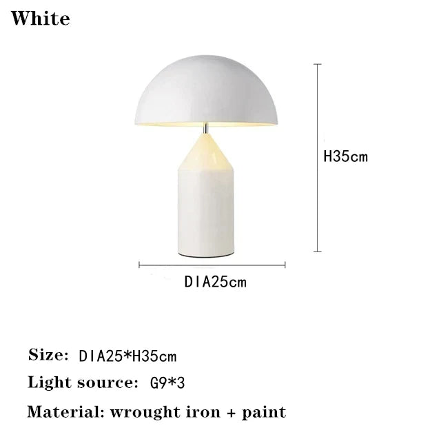 DecorBites™ LED Mushroom Table Lamp: Stylish Metal Desk Light for Living Room, Bedroom, or Dining Area
