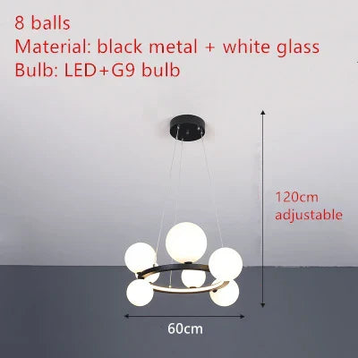 DecorBites™ Branching Bubbles Chandelier in Black and Gold for Modern Dining Room