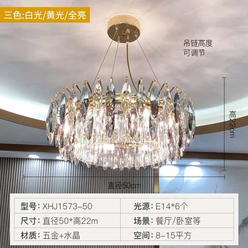 DecorBites™ Crystal Atmosphere Chandelier: Modern Luxury for Living Room, Dining Room, Bedroom