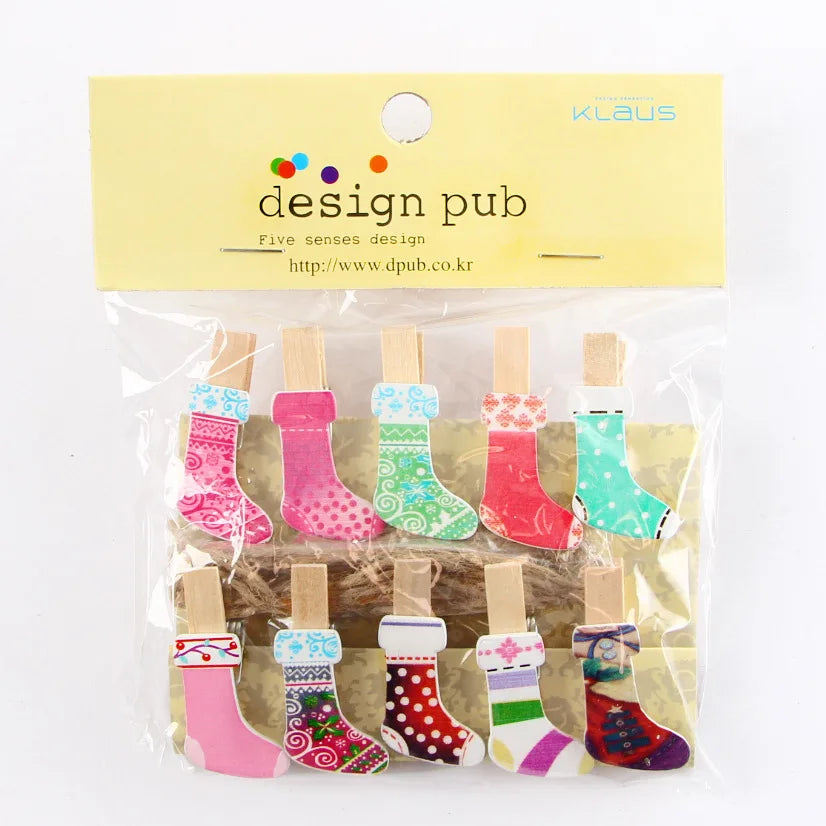 DecorBites™ 50-Piece Mini Wooden Clips for Photos Crafts, 25mm Small Clothespin Decoration