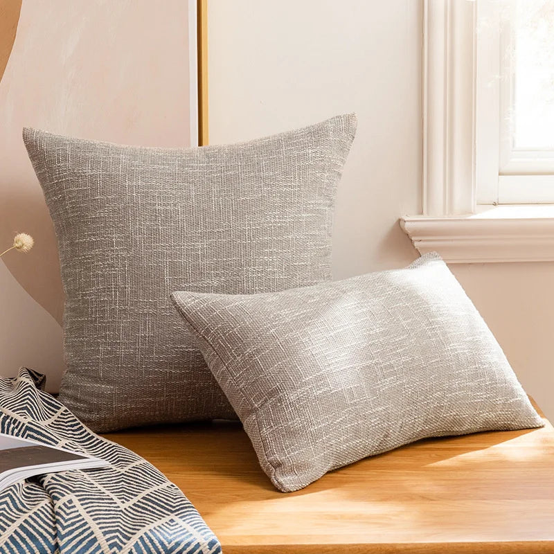 DecorBites™ Linen Cotton Throw Pillowcase 100% Polyester Cushion Cover for Home Decor