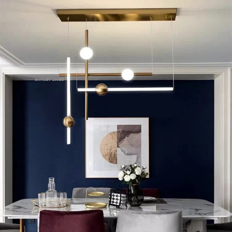 DecorBites™ Geometric Line Frame Chandelier Pendant Lights for Stairs and Table Decor
