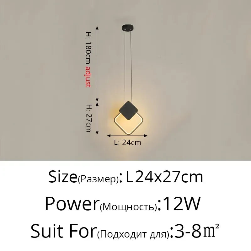 DecorBites™ Geometric LED Pendant Lights for Living Room Bedroom Kitchen, Modern Hanging Lamps for Decor