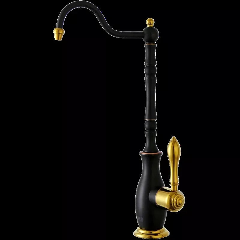 DecorBites™ Gold Kitchen Sink Faucet Cold Water Tap 360° Rotating Drinking Faucet Solid Brass