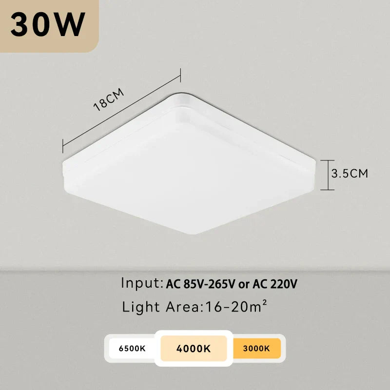 DecorBites™ LED Square Ceiling Light: Modern Kitchen Surface Mount Chandelier Fixture for Home Decor